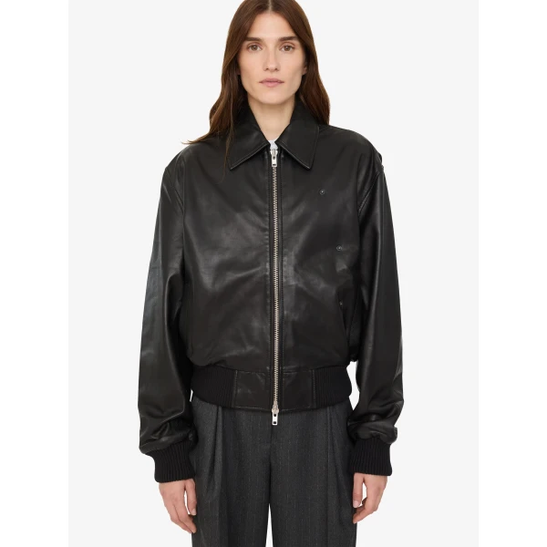 Christopher Esber Leather Flight Bomber in Black | Leather Jackets | Luxury Shoes 