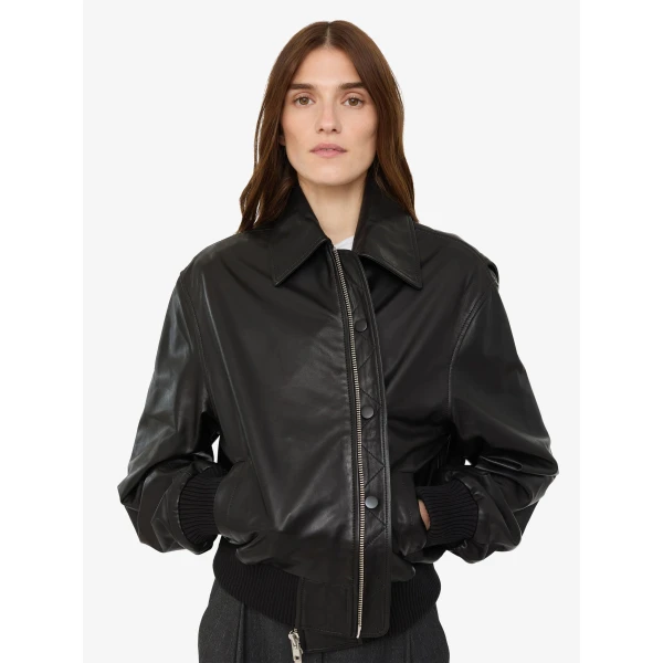 Christopher Esber Leather Flight Bomber in Black | Leather Jackets | Luxury Shoes 