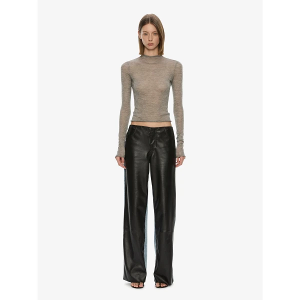 Christopher Esber Lenny Cashmere Long Sleeve Knit Top in Grey Marle | Sweaters | Luxury Shoes 