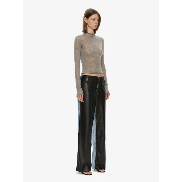 Christopher Esber Lenny Cashmere Long Sleeve Knit Top in Grey Marle | Sweaters | Luxury Shoes 