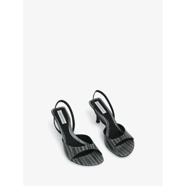 Christopher Esber Lila Two Tone Heel in Mineral Stripe | Heels | Luxury Shoes 
