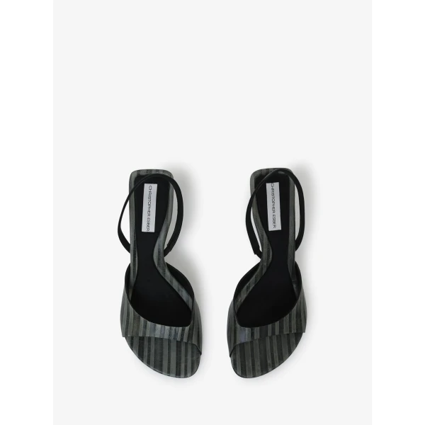 Christopher Esber Lila Two Tone Heel in Mineral Stripe | Heels | Luxury Shoes 