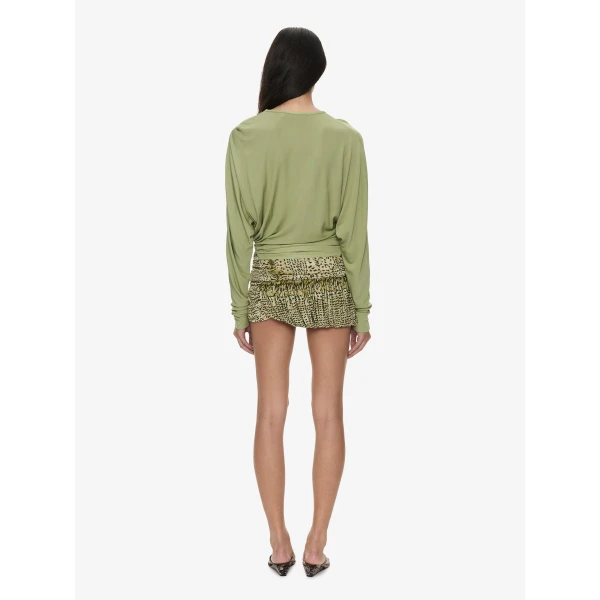 Christopher Esber Manto Long Sleeve Jersey Top in Fennel | Long Sleeve | Luxury Shoes 