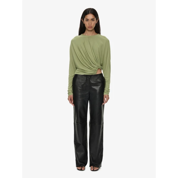 Christopher Esber Manto Long Sleeve Jersey Top in Fennel | Long Sleeve | Luxury Shoes 
