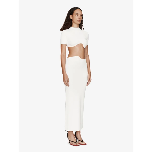Christopher Esber Maparadita Midi Skirt in White | Midi Skirts | Luxury Shoes 