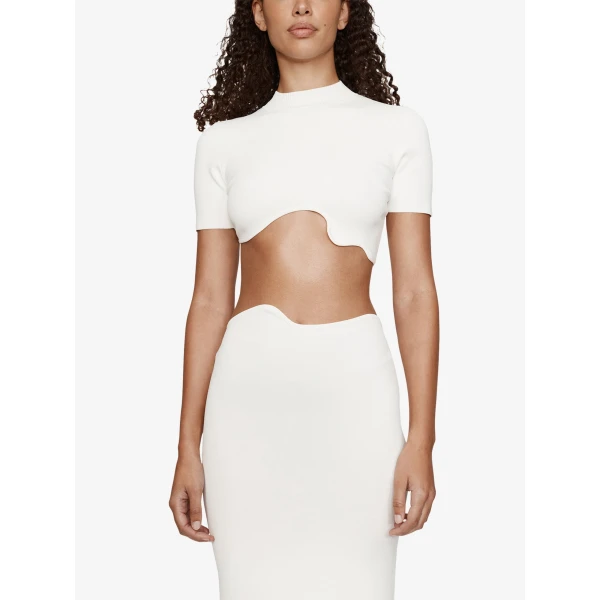 Christopher Esber Maparadita Midi Skirt in White | Midi Skirts | Luxury Shoes 