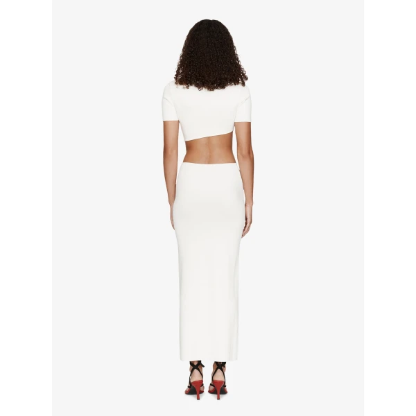Christopher Esber Maparadita Midi Skirt in White | Midi Skirts | Luxury Shoes 