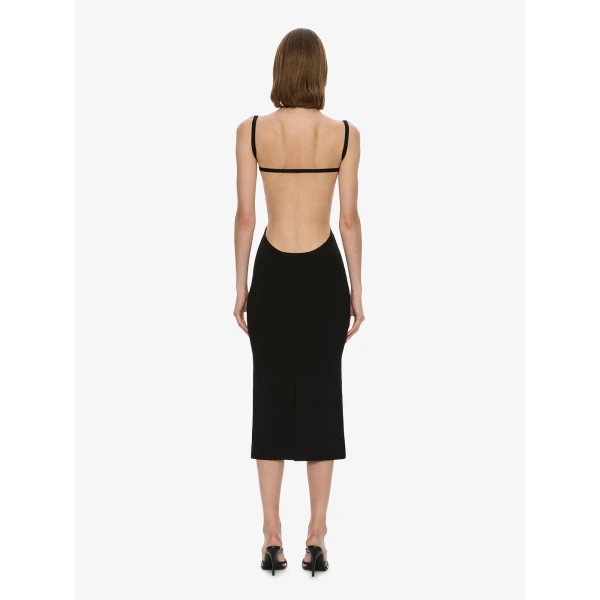 Christopher Esber Mara Contour Knit Dress in Black | Midi Dresses | Luxury Shoes 