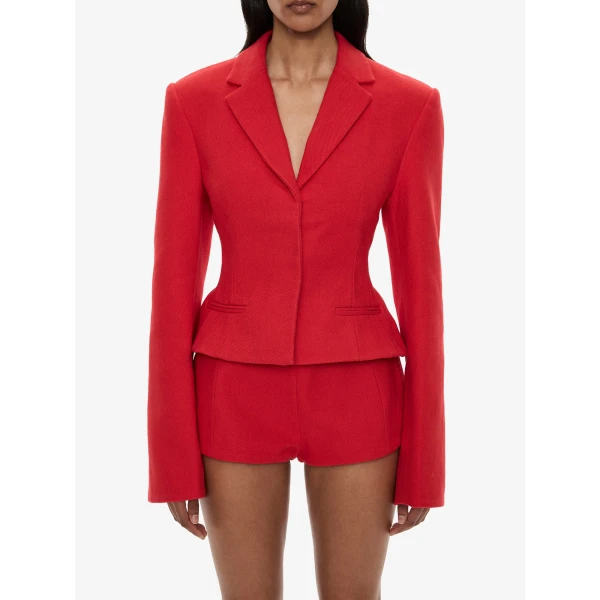 Christopher Esber Marnette Tailored Jacket in Carmine Red | Jackets | Luxury Shoes 