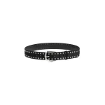 Christopher Esber Maverick Suede Studded Belt in Black Silver Buckle | Belts | Luxury Shoes 