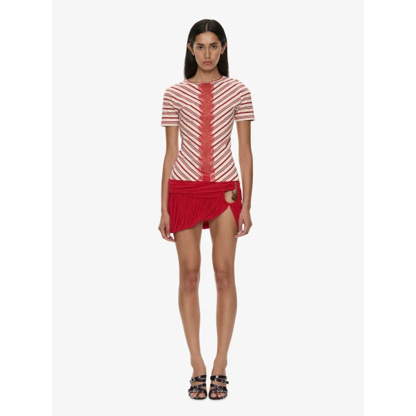 Christopher Esber Mavis V-Neck Tee in Flame White | T-shirts | Luxury Shoes 