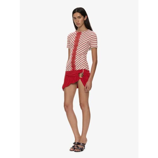 Christopher Esber Mavis V-Neck Tee in Flame White | T-shirts | Luxury Shoes 
