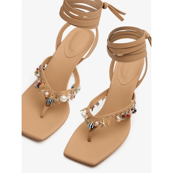 Christopher Esber Memento Charm Flip Flop Heel in Amber | Flip Flops & Slides | Luxury Shoes 