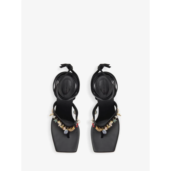 Christopher Esber Memento Charm Flip Flop Heel in Black | Flip Flops & Slides | Luxury Shoes 