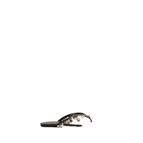 Christopher Esber Memento Charm Flip Flop in Black | Flip Flops & Slides | Luxury Shoes 
