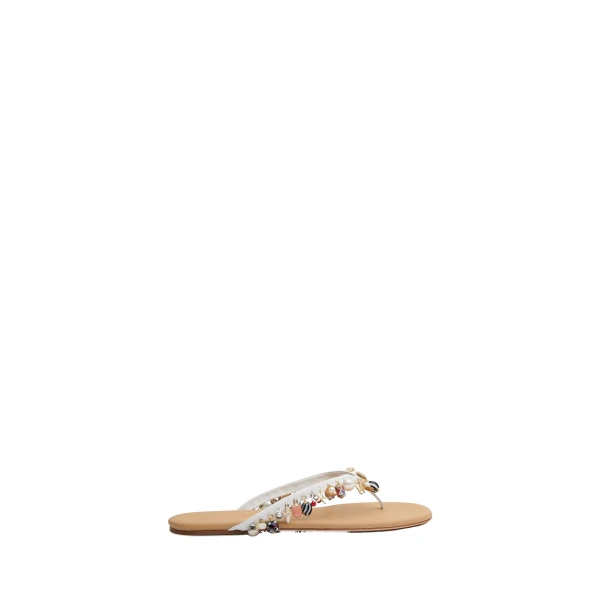 Christopher Esber Memento Charm Flip Flop in White | Flip Flops & Slides | Luxury Shoes 