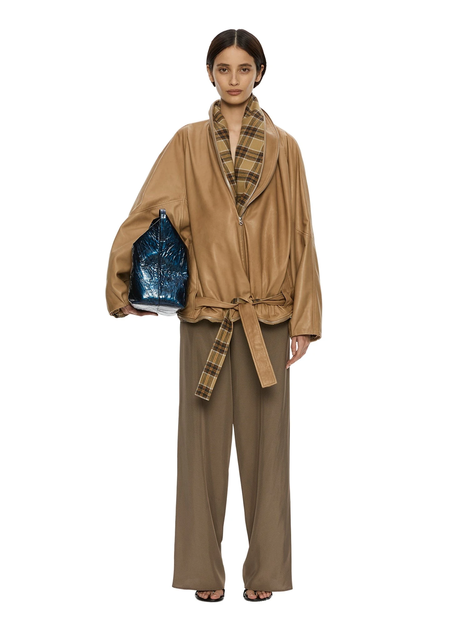 Christopher Esber Mercer Double Jacket in Sand Check Christopher Esber Mercer Double Jacket in Sand Check | Jackets | Luxury Shoes