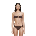Christopher Esber Mineral Stone Ruched Bikini Top in Umber | Bikini | Luxury Shoes 
