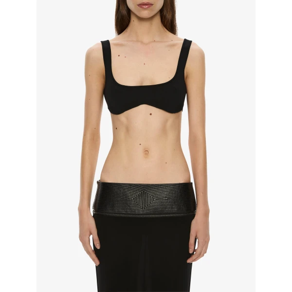 Christopher Esber Mineta Knit Bra in Black | Sweaters | Luxury Shoes 