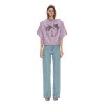 Christopher Esber Mirage Palm Poplin Top in Faded Lilac | Tops | Luxury Shoes 