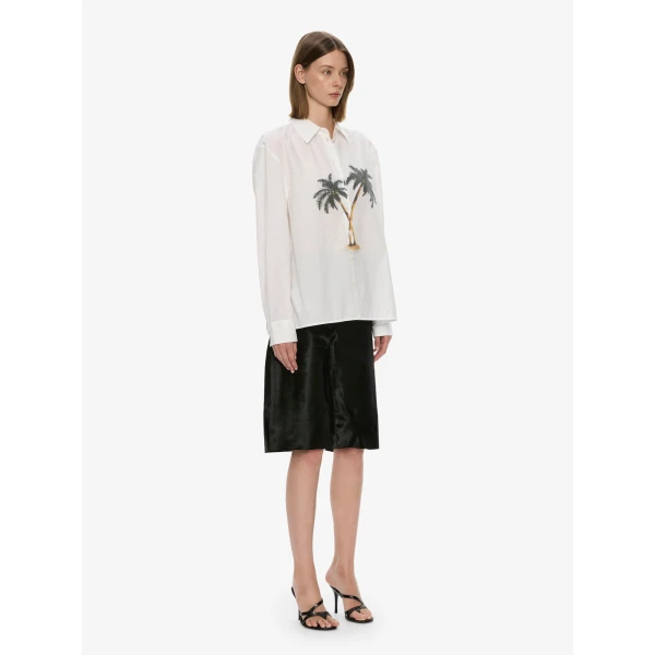 Christopher Esber Mirage Palm Shirt in White Mirage Palm Print | Shirts | Luxury Shoes 