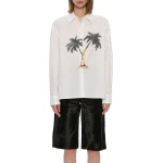 Christopher Esber Mirage Palm Shirt in White Mirage Palm Print | Shirts | Luxury Shoes 