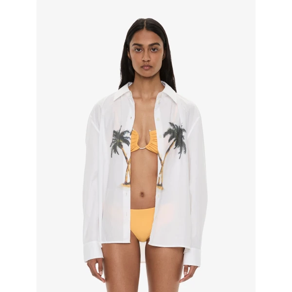 Christopher Esber Mirage Palm Shirt in White Mirage Palm Print | Shirts | Luxury Shoes 