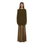 Christopher Esber Monument Long Dress in Khaki | Maxi Dresses | Luxury Shoes 