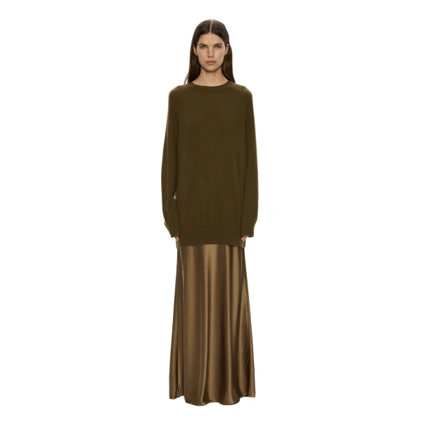Christopher Esber Monument Long Dress in Khaki | Maxi Dresses | Luxury Shoes 