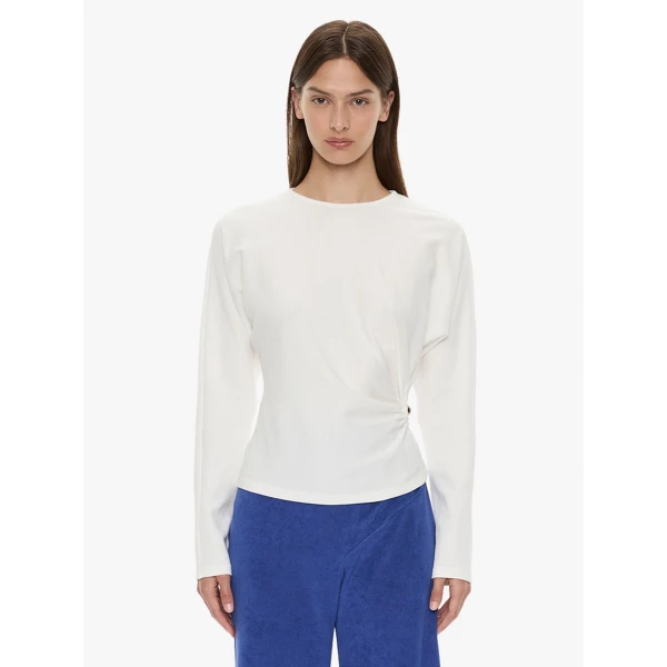 Christopher Esber Orbit Ruched Magyar Top in White | Tops | Luxury Shoes 