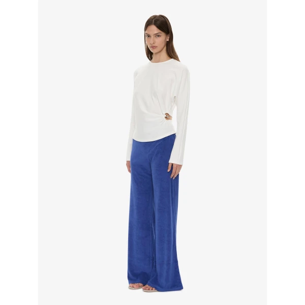Christopher Esber Orbit Ruched Magyar Top in White | Tops | Luxury Shoes 
