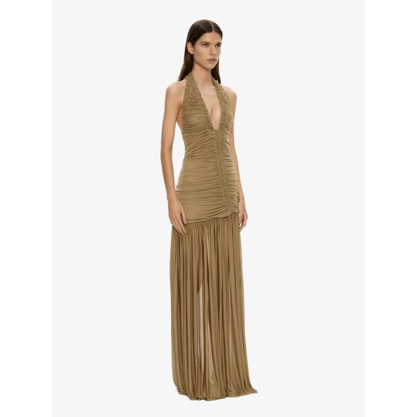 Christopher Esber Orion Gown in Khaki | Evening Gowns | Luxury Shoes 