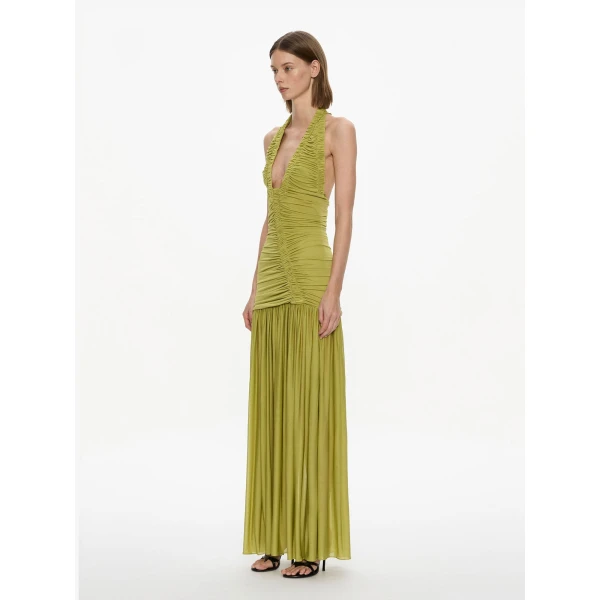Christopher Esber Orion Gown in Limed Olive | Evening Gowns | Luxury Shoes 