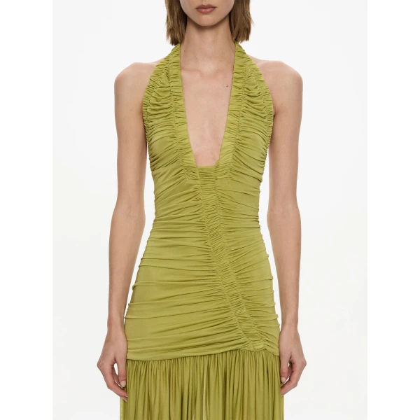 Christopher Esber Orion Gown in Limed Olive | Evening Gowns | Luxury Shoes 