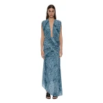 Christopher Esber Orion Midi Skirt in Feathered Petrol | Midi Skirts | Luxury Shoes 