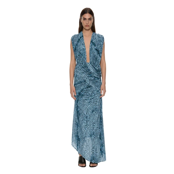 Orion Midi Skirt in Feathered Petrol