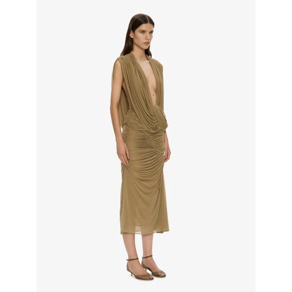 Christopher Esber Orion Midi Skirt in Khaki | Midi Skirts | Luxury Shoes 
