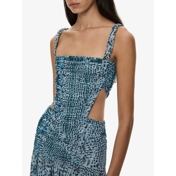 Christopher Esber Orion Separation Gown in Feathered Petrol | Evening Gowns | Luxury Shoes 