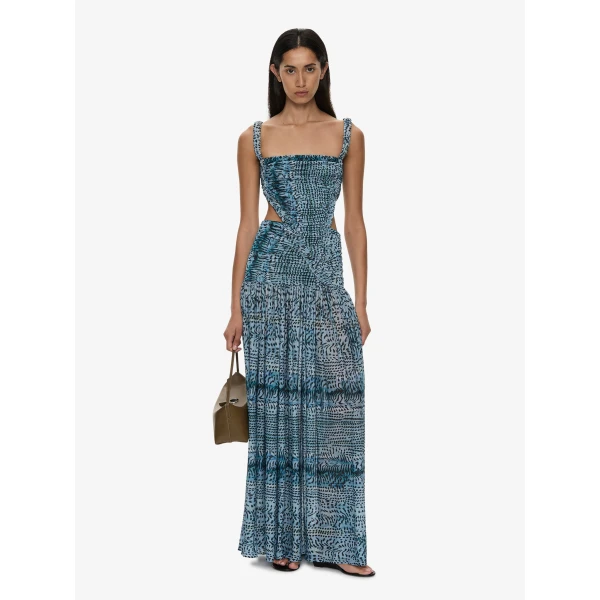 Christopher Esber Orion Separation Gown in Feathered Petrol | Evening Gowns | Luxury Shoes 