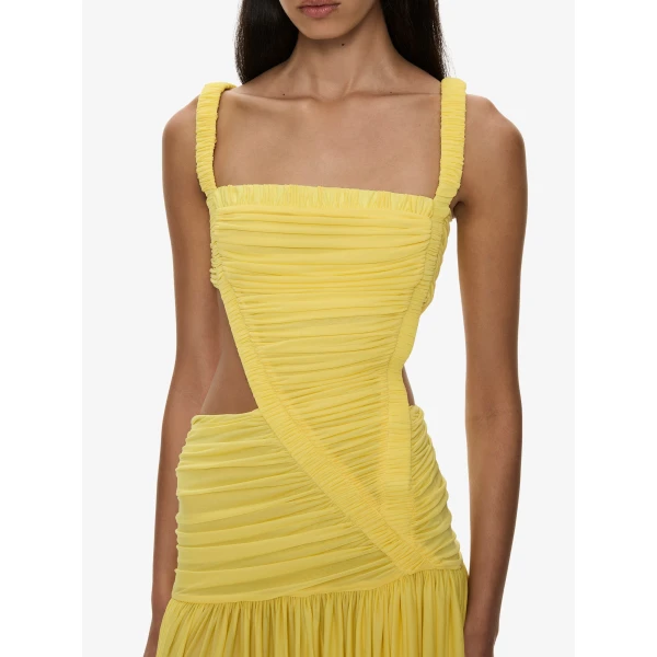 Christopher Esber Orion Separation Gown in Targa Yellow | Evening Gowns | Luxury Shoes 