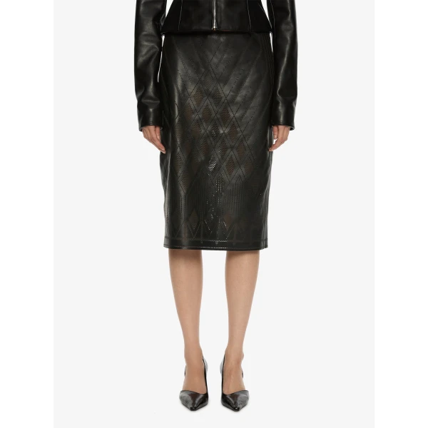 Christopher Esber Perforated Leather Skirt in Black | Skirts | Luxury Shoes 