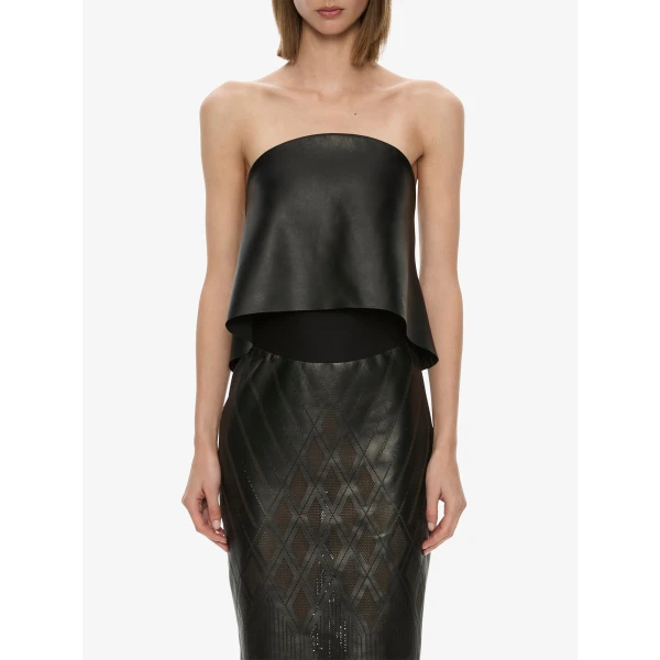 Christopher Esber Perforated Sheath Leather Dress in Black | Dresses | Luxury Shoes 