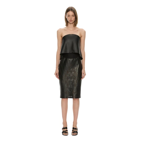 Christopher Esber Perforated Sheath Leather Dress in Black | Dresses | Luxury Shoes 