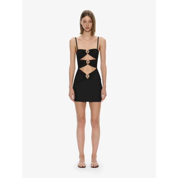 Christopher Esber Pierced Orbit Mini Dress in Black | Mini Dresses | Luxury Shoes 