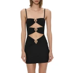 Christopher Esber Pierced Orbit Mini Dress in Black | Mini Dresses | Luxury Shoes 