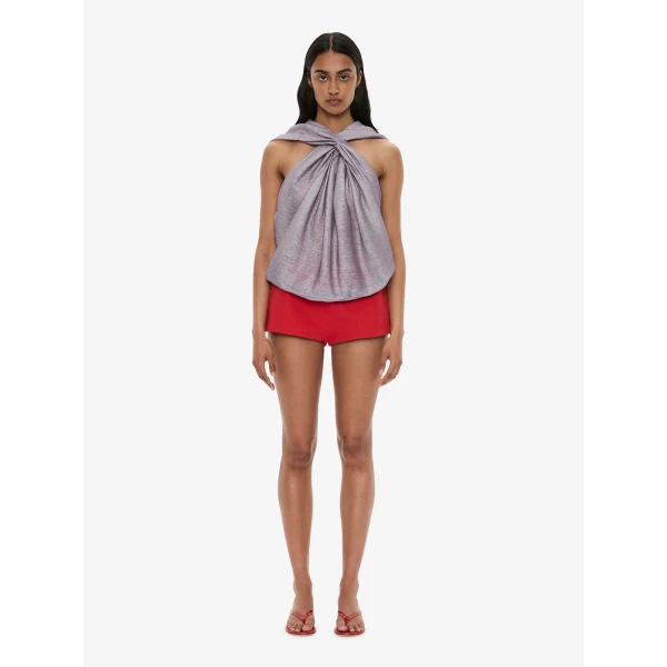 Christopher Esber Piled Hooded Top in Faded Lilac | Tops | Luxury Shoes 