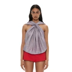 Christopher Esber Piled Hooded Top in Faded Lilac | Tops | Luxury Shoes 