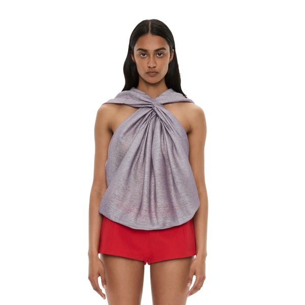 Christopher Esber Piled Hooded Top in Faded Lilac | Tops | Luxury Shoes 