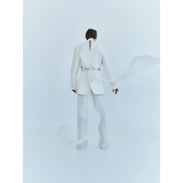 Christopher Esber Redux Heavy Twill Trouser in White | Dresses | Luxury Shoes 