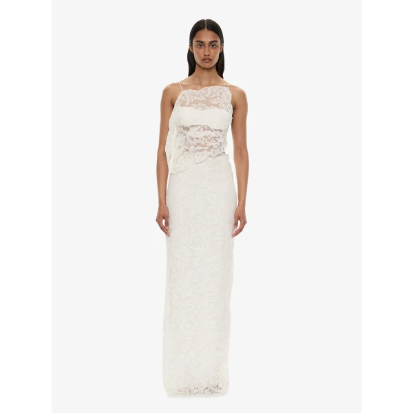Christopher Esber Reverie Floating Lace Cami in White | Camisoles | Luxury Shoes 